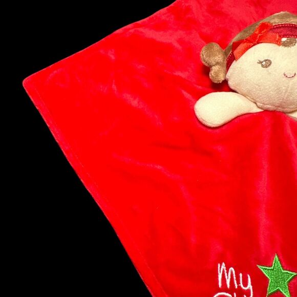 Little Me My First 1st Christmas Red Baby Security Blanket Lovey Plush Doll - Picture 6 of 11